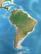 Physical map of South and Central America, with high resolution details. Satellite view of Planet Earth. 3D illustration - Elements of this image furnished by NASA