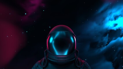 Wall Mural - Astronaut in outer space. Cosmonaut in spacesuit. Weightlessness. Galaxy.	
