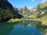 Fototapeta Góry - Appenzell, Schweiz: Der Seealpsee im Sommer
