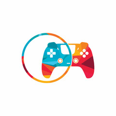 Wall Mural - Game console vector logo design. Video games stick logo design template.