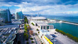 © An Instant of  Time - Lisbon, Portugal, April 24, 2022: The Parque das Nacoes (Park of Nations), is a neighborhood in Lisbon constructed for the 1998 Lisbon World Exposition.