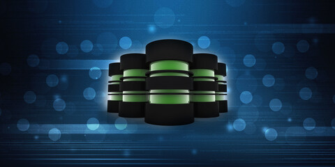 Poster - 3d rendering Database storage illustration