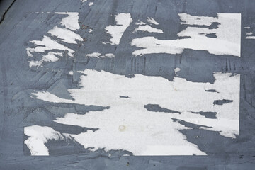 Aufkleber - abstract torn paper poster on the wall for background texture. the rough pattern of the street material. ruined placard poster for street design element. 