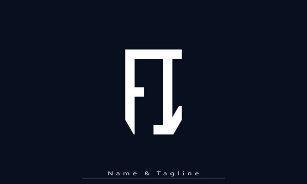 Alphabet letters Initials Monogram logo FI , IF