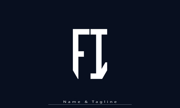 Alphabet letters Initials Monogram logo FI , IF