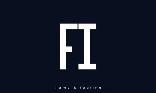 Alphabet letters Initials Monogram logo FI , IF