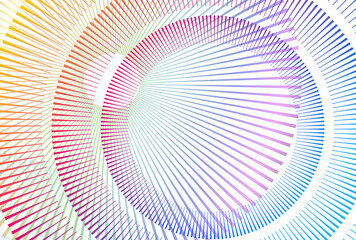 Wall Mural - Abstract spiral rainbow design element on white background of twist lines. Vector Illustration eps 10. Colourful waves with lines created using Blend Tool. Templates for multipurpose presentation