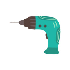 Sticker - electric drill isolated on white in flat style