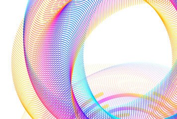 Wall Mural - Abstract spiral rainbow design element on white background of twist lines. Vector Illustration eps 10. Colourful waves with lines created using Blend Tool. Templates for multipurpose presentation