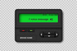 Realistic pager vector icon isolated on checkered background.