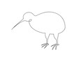 Kiwi bird company logo one line design. Unique rare animal national park New Zealand. Single line art vector illustration