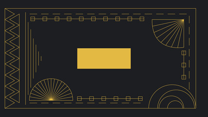 Wall Mural - Art deco divider header set. Gold retro artdeco border 1920s decorative ornaments, vector minimal elegant golden frames creative template design for wedding invitation card