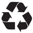 Icono de Reciclar  con 3 flechas color negro