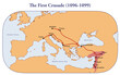 Map of the first crusade route