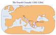 Map of the fourth crusade route