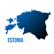 Estonia deep blue and black gradient isolated map