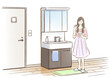 © HiraiSaki - 歯磨きする普段着の若い女性