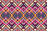 Fototapeta Pokój dzieciecy - Geometric ethnic flower pattern for background,fabric,wrapping,clothing,wallpaper,Batik,carpet,embroidery style.