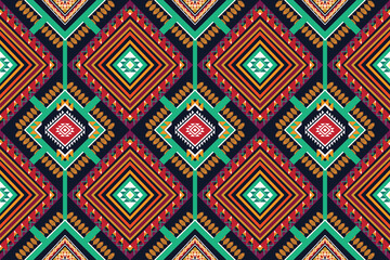 Geometric ethnic flower pattern for background,fabric,wrapping,clothing,wallpaper,Batik,carpet,embroidery style.