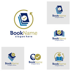 Canvas Print - Set of Book check Logo Design Template. Book check logo concept vector. Creative Icon Symbol