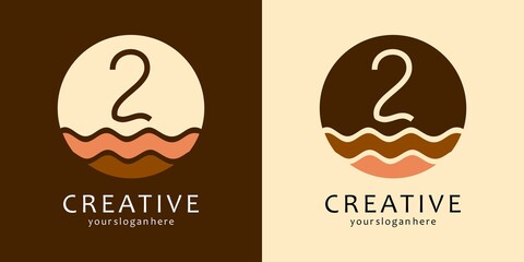 Wave Logo Design with Letter 2