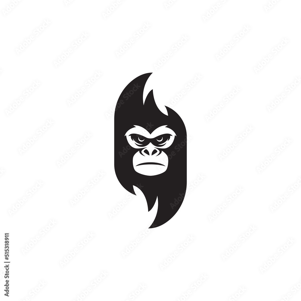 monkey silhouette logo design template Stock Vector | Adobe Stock
