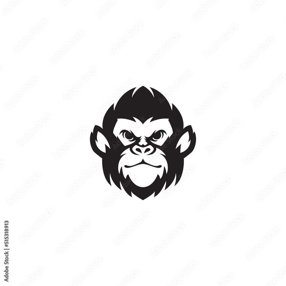 monkey silhouette logo design template Stock Vector | Adobe Stock