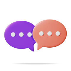 Poster - 3d purple and red speech bubble isolated