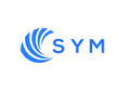 SYM Flat accounting logo design on white background. SYM creative initials Growth graph letter logo concept. SYM business finance logo design.
