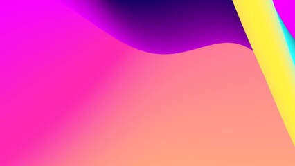 Poster - Looped animation. Abstract colorful wavy background in bright rainbow colors. Modern colorful wallpaper. 3d rendering.