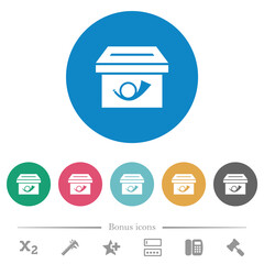 Poster - Post box solid flat round icons