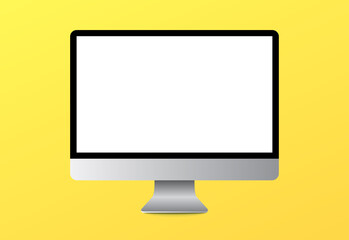 Aufkleber - 3D, computer screen display isolated on yellow background
