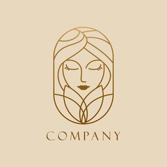 lotus flower beauty logo design vector