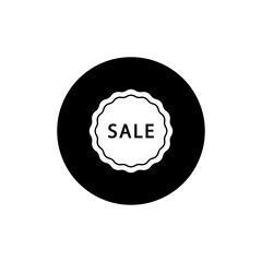 Canvas Print - Sale badge icon in black round