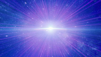 Poster - Abstract creative cosmic background, moving through space galaxy. Animation. Speed of light, seamless travel through a wormhole, time and space with millions of stars and nebulae.