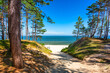 Landscape of the summer beach of the Baltic Sea in Sztutowo, Poland