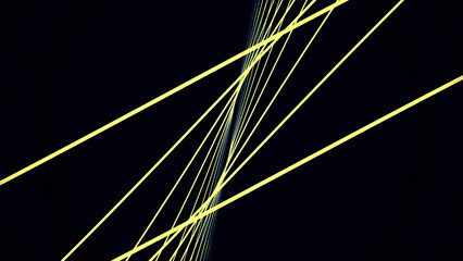 Poster - Loopable Background with nice abstract, futuristic colorful lines. Colorful Abstract Wavy Streaks Stripes VJ Loop Background. Bright wispy lines of light twirling slowly set against a black background