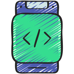 mobile app code icon