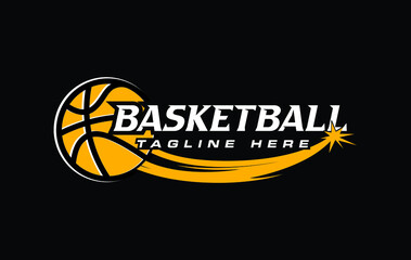 Wall Mural - Basketball logo vector graphic for any business especially for sport team, club, community.