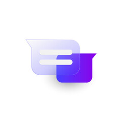Poster - Gradient glass morphism message icon design vector