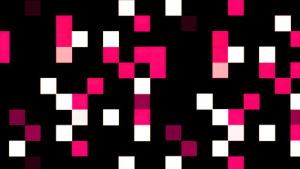 Poster - Motion abstract background colorful pixels flashing and switch. Animation background glowing of mosaic tiles. Moving technologic squares with shine light. Abstract Red Squares background - Seamless