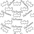 © Olga Igumenova - Pattern of bats on a white background with inscription halloween. Halloween concept. Halloween background with bats.
