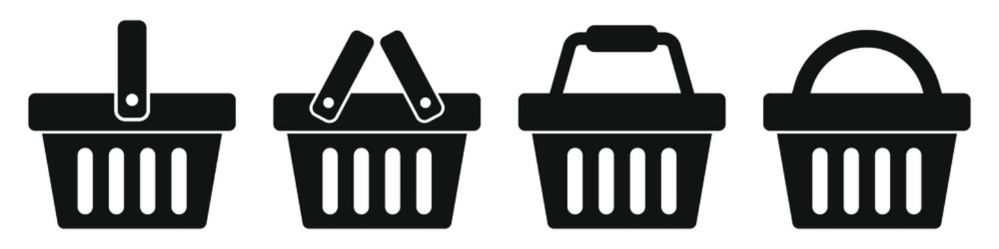 shopping basket icon - vector illustration