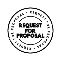 Poster - request for proposal - document that solicits proposal and made through a bidding process, text conc