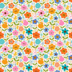 Ditsy floral background. Seamless vector pattern with flowers.