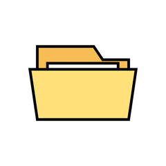 Aufkleber - Folder icon containing document. Vector.