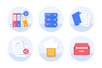 Poster - open folder icon,folder with documents,document protection concept,flat design icon vector illustrat