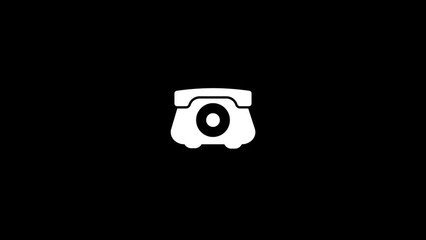 Wall Mural - white picture of phone on a black background. old disk phone. distortion liquid style transition ico