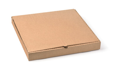 Wall Mural - Closed blank brown cardboard pizza box