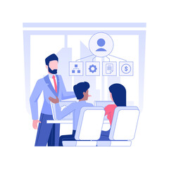 Poster - CEO isolated concept vector illustration. Vice president and board of directors at business meeting, corporate structure, company departments, corporation hierarchy vector concept.